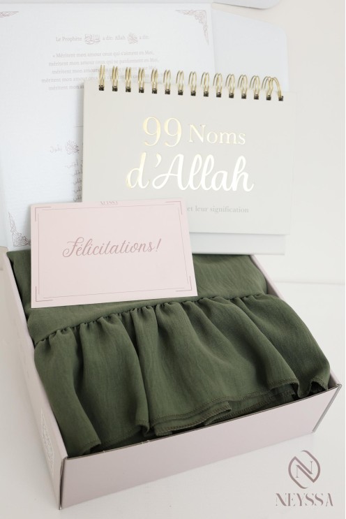 Coffret cadeau femme musulmane, ensemble jupe khimar pour le Ramadan