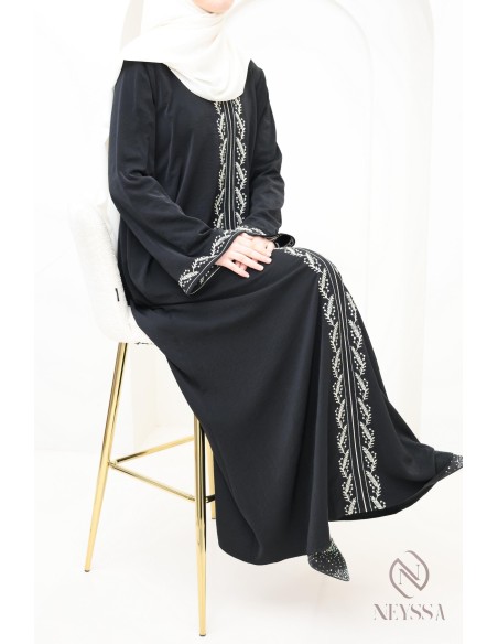 Moderne bestickte Damenabaya in Jazz, trendige Hijabi-Abaya für Frauen