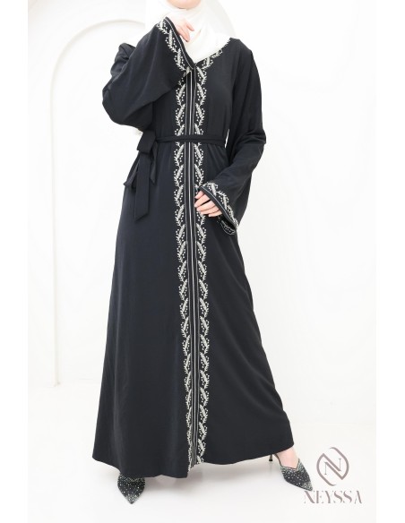 Moderne bestickte Damenabaya in Jazz, trendige Hijabi-Abaya für Frauen