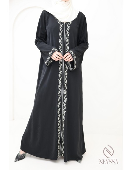 Abaya femme moderne brodée en jazz, abaya pour femme hijabi tendance