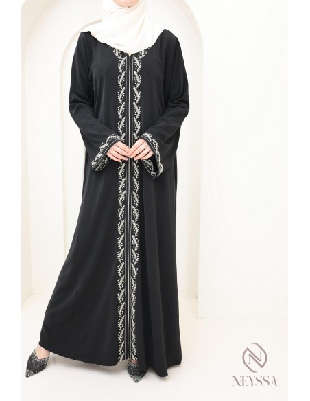 Abaya femme moderne brodée en jazz, abaya pour femme hijabi tendance