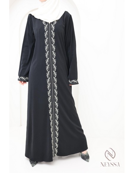 Abaya femme moderne brodée en jazz, abaya pour femme hijabi tendance