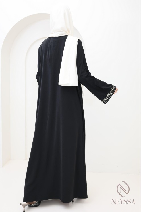 Moderne bestickte Damenabaya in Jazz, trendige Hijabi-Abaya für Frauen