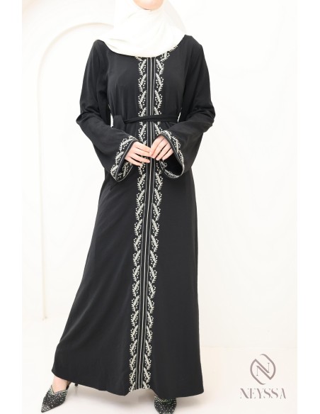 Moderne bestickte Damenabaya in Jazz, trendige Hijabi-Abaya für Frauen