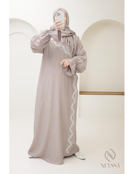 Robe de prière femme musulmane, abaya hijab intégré pour le ramadan