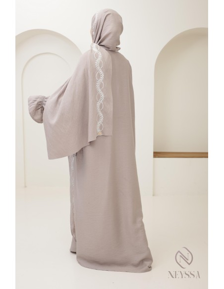 Robe de prière femme musulmane, abaya hijab intégré pour le ramadan
