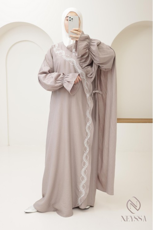 Robe de prière femme musulmane, abaya hijab intégré pour le ramadan