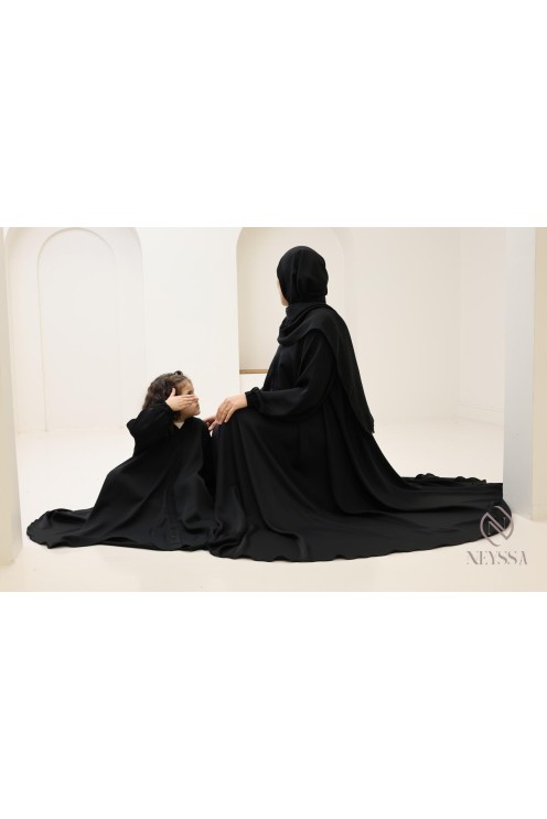 Abaya Noir Umbrella Dubaï confection neyssa, combo mère fille AID 2025