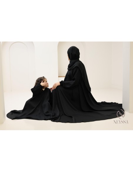 Abaya Noir Umbrella Dubaï confection neyssa, combo mère fille AID 2025