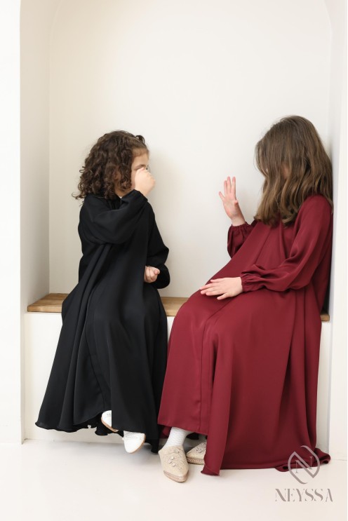 Abaya Noir Umbrella Dubaï confection neyssa, combo mère fille AID 2025