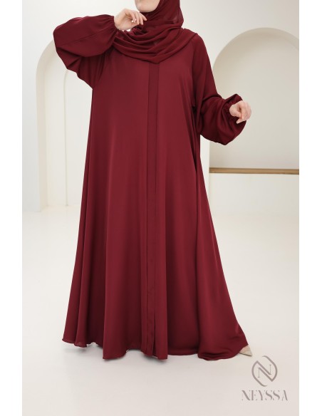 Abaya Dubai flared cut Bordeaux confection neyssa, trend 2025