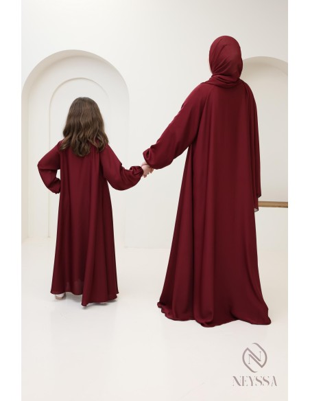 Abaya Dubai flared cut Bordeaux confection neyssa, trend 2025