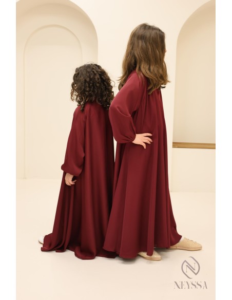 Abaya Dubai flared cut Bordeaux confection neyssa, trend 2025