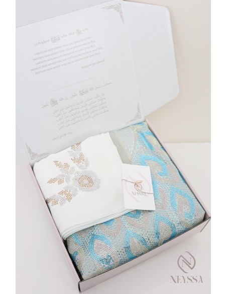 Luxury fabric box hijabi makhawer johara rhinestones, sewing outfit