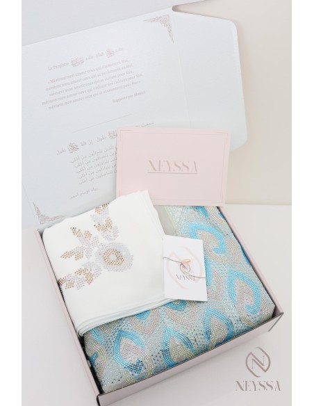 Coffret de tissu de luxe hijabi makhawer johara strass, tenue à coudre