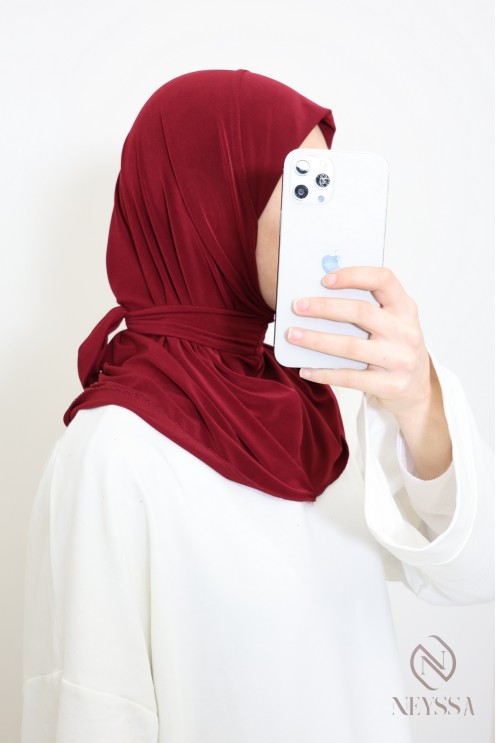 hijab cagoule à nouer en jersey premium idéal pour le quotidien