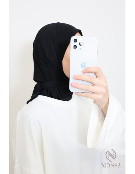 hijab cagoule à nouer en jersey premium idéal pour le quotidien