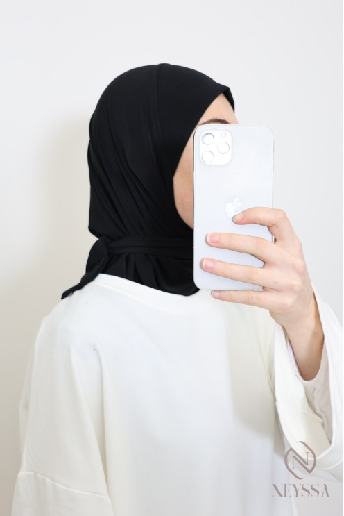 hijab cagoule à nouer en jersey premium idéal pour le quotidien