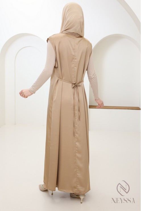 Sous robe sans manches effet satin idéale à porter pour ses kimono