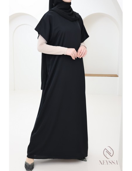 Under abaya nidah dress base, flowing fabric to complement her kimono