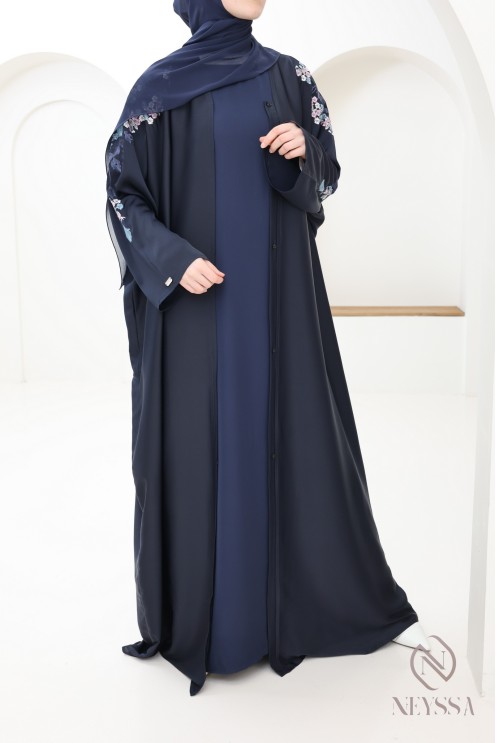 Under abaya nidah dress base, flowing fabric to complement her kimono