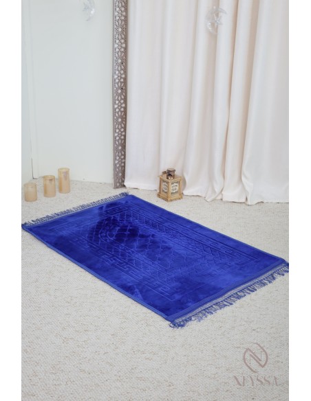 Grand tapis de prière velours épais pour accomplissement de la salat