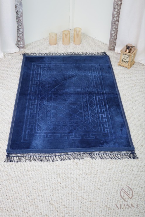 Grand tapis de prière velours épais pour accomplissement de la salat