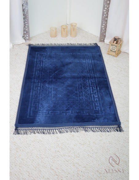 Grand tapis de prière velours épais pour accomplissement de la salat