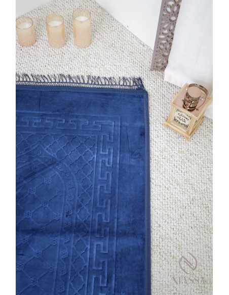 Grand tapis de prière velours épais pour accomplissement de la salat