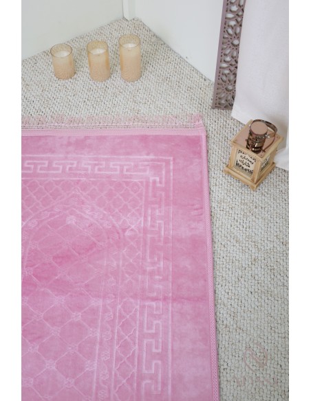 Grand tapis de prière velours épais pour accomplissement de la salat