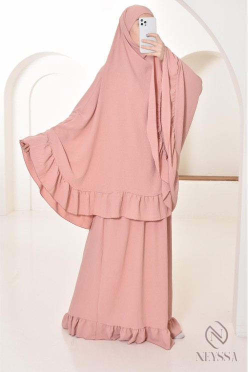 Ensemble 2 pièces de prière en jazz cape et jupe, idéal pour la maison