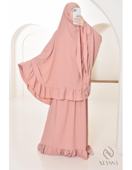 Ensemble 2 pièces de prière en jazz cape et jupe, idéal pour la maison