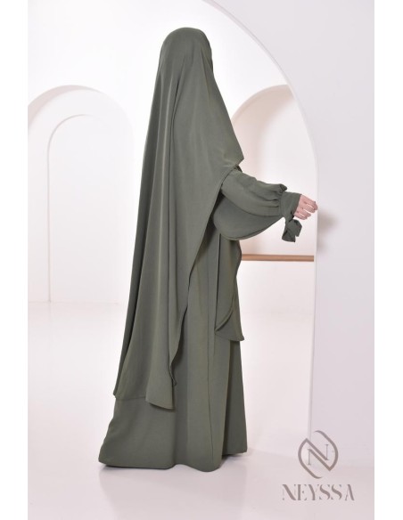 Khimar extra long en soie de Jazz à nouer, voile légiféré, moderne