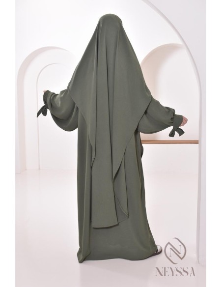 Khimar extra long en soie de Jazz à nouer, voile légiféré, moderne