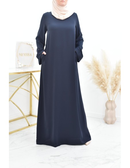 Abaya simple robe longue mastour soie de Médine pour femme voilée