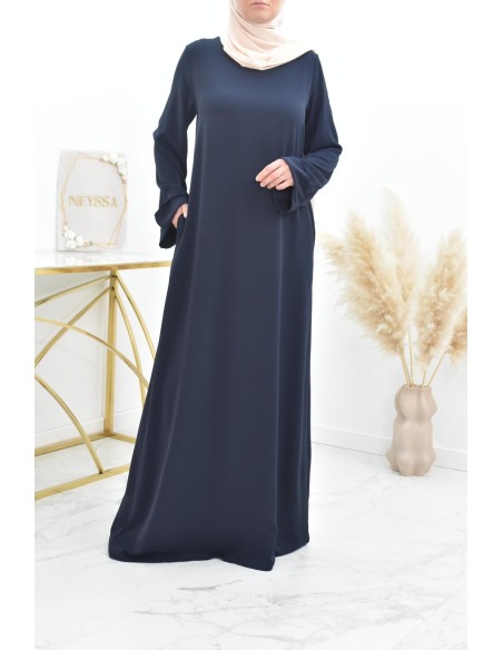 Abaya simple robe longue mastour soie de Médine pour femme voilée