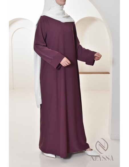 Abaya simple robe longue mastour soie de Médine pour femme voilée