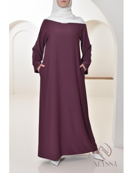 Abaya simple robe longue mastour soie de Médine pour femme voilée