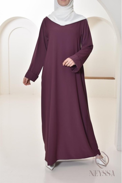 Abaya simple robe longue mastour soie de Médine pour femme voilée
