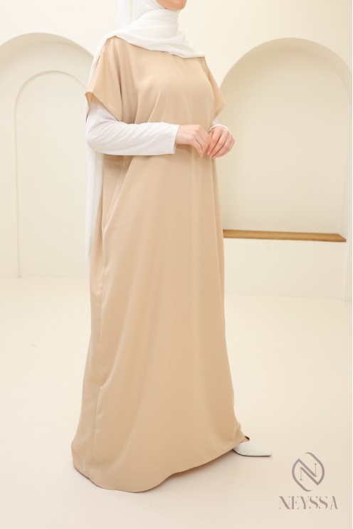 Sous abaya fond de robe nidah, tissu fluide pour compléter son kimono
