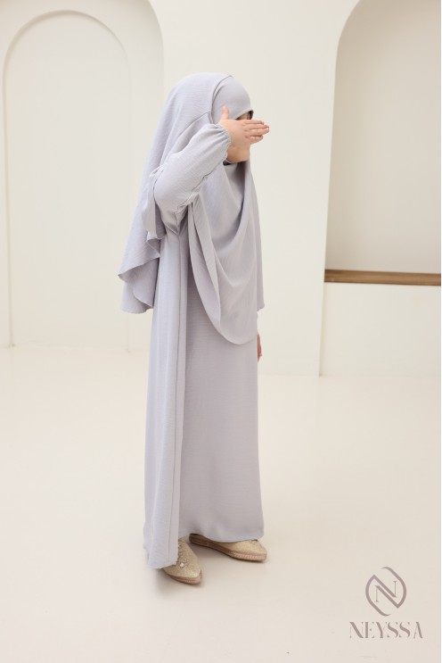 Ensemble abaya khimar pour mère ou fille en jazz, idéale pour ramadan