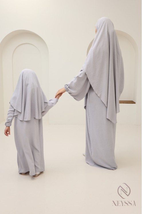 Abaya khimar set for mother or daughter in jazz, ideal for Ramadan