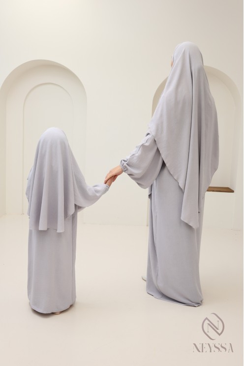 Abaya khimar set for mother or daughter in jazz, ideal for Ramadan