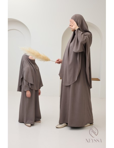 abaya khimar en pointe for mother and daughter, prayer combo