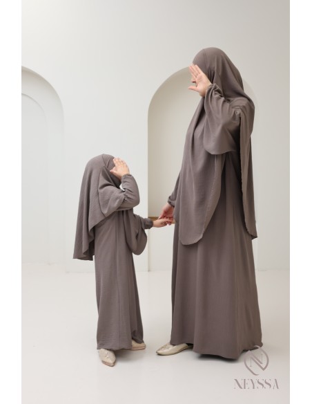 abaya khimar en pointe for mother and daughter, prayer combo