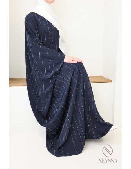 Butterfly rhinestone abaya, elegant modest outfit for Eid