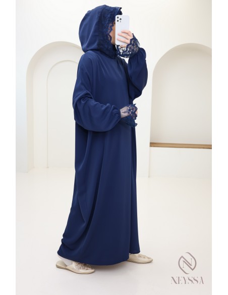 Prayer abaya with integrated hijab, ideal for Salat Aid