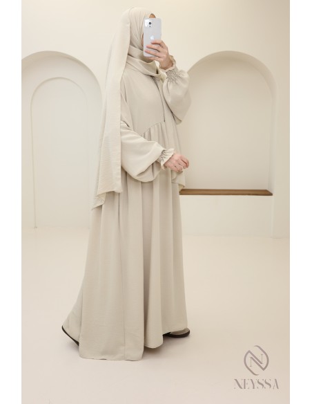 Abaya de prière hijab intégré en jazz, femme musulmane, ramadan 2025