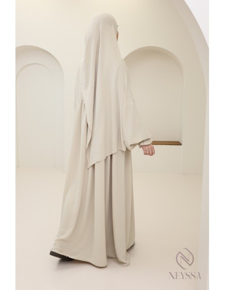 Abaya with integrated hijab in jazz, muslim woman, ramadan 2025