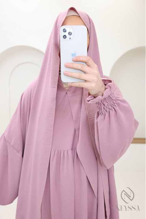 Abaya de prière hijab intégré en jazz, femme musulmane, ramadan 2025